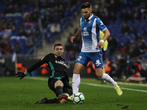 Espanyol's Marc Navarro in action with Real Madrid's Mateo Kovacic on February 27, 2018