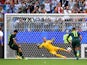 Mile Jedinak equalises from the spot during the World Cup group game between Denmark and Australia on June 21, 2018