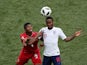  England's Raheem Sterling in action with Panama's Fidel Escobar on June 24, 2018