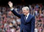 Crystal Palace manager Roy Hodgson waves to the crowd after the match against West Bromwich Albion on May 13, 2018