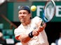 Czech Republic's Tomas Berdych in action during his French Open first-round match against France's Jeremy Chardy on  May 30, 2018