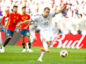Russia's Artem Dzyuba scores their first goal from a penalty in the game against Spain on July 1, 2018