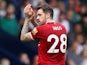 Liverpool's Danny Ings applauds fans as he is substituted off against West Bromwich Albion on April 21, 2018