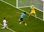 Uruguay's Edinson Cavani scores their first goal past Portugal's Rui Patricio on June 30, 2018