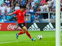 South Korea's Son Heung-min scores their second goal in the game against Germany on June 27, 2018