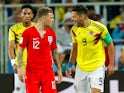 Colombia's Radamel Falcao shouts at England's Kieran Trippier on July 3, 2018