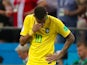 An upset Neymar during the World Cup quarter-final game between Brazil and Belgium on July 6, 2018