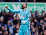 Ipswich Town's Bartosz Bialkowski celebrates during the match against Millwall on April 2, 2018