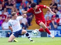 Curtis Jones and Callum Styles in action during the pre-season friendly between Bury and Liverpool on July 14, 2018