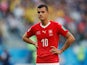 Switzerland's Granit Xhaka reacts during the match against Sweden on July 3, 2018
