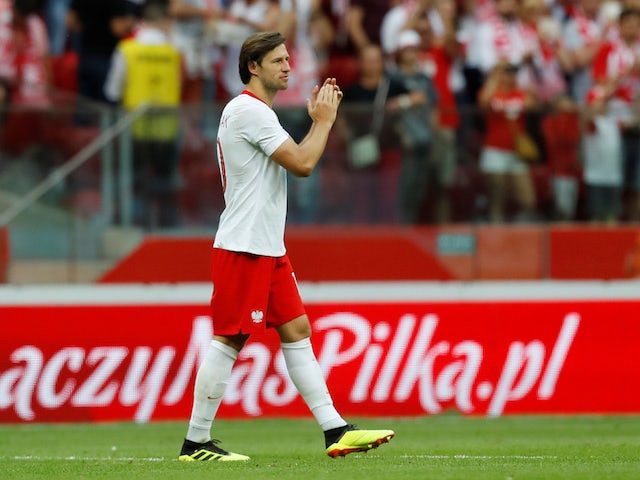 Poland midfielder Grzegorz Krychowiak in action during an international friendly with Lithuania on June 12, 2018