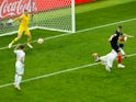 Croatia's Ivan Perisic scores the equaliser against England in the World Cup semi-final on July 11, 2018