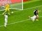 Croatia's Ivan Perisic scores the equaliser against England in the World Cup semi-final on July 11, 2018