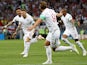 England full-back Kieran Trippier celebrates bringing football one step closer to home with the opening goal in the World Cup semi-final against Croatia on June 11, 2018