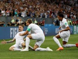 England full-back Kieran Trippier celebrates bringing football one step closer to home with the opening goal in the World Cup semi-final against Croatia on June 11, 2018