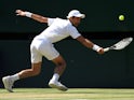 Novak Djokovic in action during the men's Wimbledon final on July 15, 2018