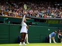 Serena Williams in action during her Wimbledon semi-final against Julia Goerges on July 12, 2018