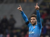 Arsenal defender Shkodran Mustafi in action during his side's Europa League clash with AC Milan in March 2018