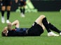 Croatia defender Sime Vrsaljko lies injured on the floor during his side's World Cup quarter-final with Russia