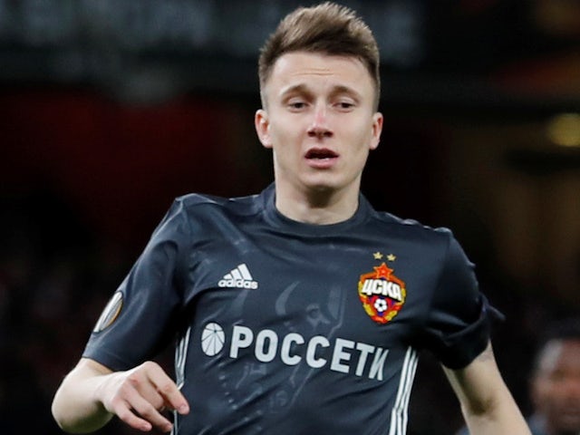Aleksandr Golovin in action for CSKA Moscow in the Europa League on April 5, 2018