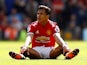 Alexis Sanchez looking frustrated while playing for Manchester United on May 13, 2018