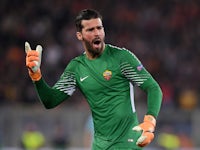 Alisson in action for Roma in the Champions League on April 10, 2018