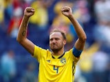 Andreas Granqvist in action for Sweden at the World Cup on July 3, 2018