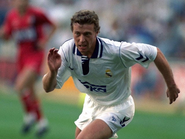 Emilio Butragueno playing for Real Madrid