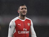 Lucas Perez in action for Arsenal on January 31, 2017