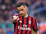 AC Milan's Nikola Kalinic gestures on October 1, 2017