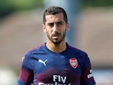 Arsenal midfielder Henrikh Mkhitaryan in action during a pre-season friendly with Boreham Wood in July 2018