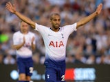 Tottenham Hotspur midfielder Lucas Moura reacts after scoring a goal against Roma in the International Champions Cup on July 25, 2018