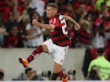 Matheus Savio celebrates scoring for Flamengo on July 21, 2018