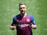 Arthur Melo is unveiled as a Barcelona player on July 12, 2018