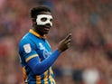 Aristote Nsiala in action for Shrewsbury Town on April 8, 2018