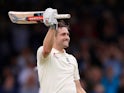 Chris Woakes celebrates his maiden Test century against India on August 11, 2018