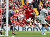 Daniel Sturridge rounds off the massacre during the Premier League game between Liverpool and West Ham United on August 12, 2018