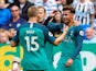 Tottenham Hotspur midfielder Dele Alli celebrates with Harry Kane and Eric Dier after scoring in their Premier League clash with Newcastle United on August 11, 2018