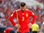 Spain defender Gerard Pique reacts during the 2018 World Cup