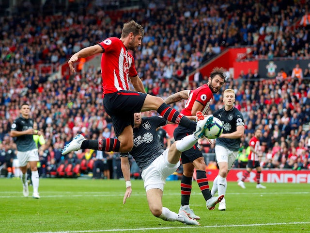 Jack Stephens in action during the Premier League game between Southampton and Burnley on August 12, 2018