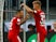 Joshua Kimmich and Thiago celebrate the opener during the German Super Cup game between Eintracht Frankfurt and Bayern Munich on August 12, 2018
