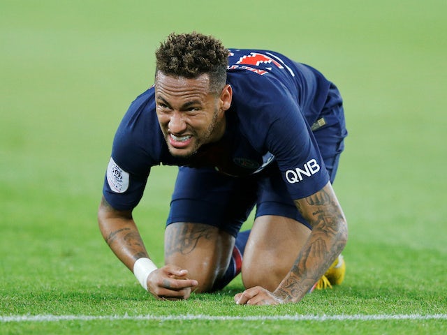 Neymar in action during the Ligue 1 game between Paris Saint-Germain and Caen on August 12, 2018