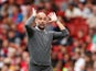 Pep Guardiola pulls a ridiculous face during the Premier League game between Arsenal and Manchester City on August 12, 2018