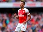 Pierre-Emerick Aubameyang in action during the Premier League game between Arsenal and Manchester City on August 12, 2018