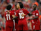 Roberto Firmino celebrates scoring during the pre-season friendly between Liverpool and Torino on August 7, 2018