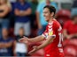 Stewart Downing celebrates making it three during the Championship game between Middlesbrough and Sheffield United on August 7, 2018