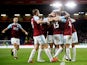 Burnley midfielder Jack Cork celebrates with teammates after scoring during his side's Europa League qualifier with Istanbul Basaksehir on August 16, 2018