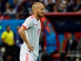 Spain midfielder David Silva reacts at the 2018 World Cup
