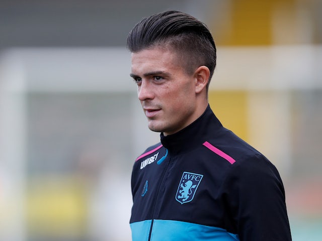 Jack Grealish warms up prior to the EFL Cup first-round game between Yeovil Town and Aston Villa on August 14, 2018