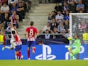 Real Madrid striker Karim Benzema scores the equaliser during his side's UEFA Super Cup clash with Atletico Madrid on August 15, 2018